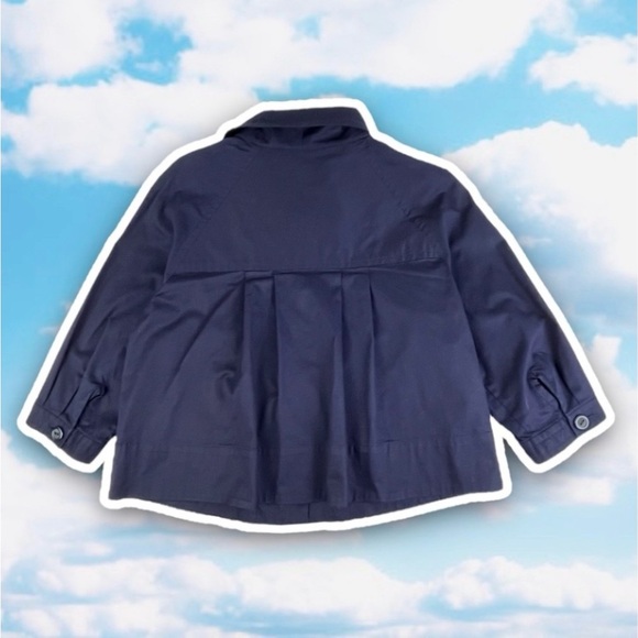 SANDRO SPORTSWEAR A-Line Pleated Swing Button Jacket Overcoat Shacket Retro 50s - Picture 9 of 12